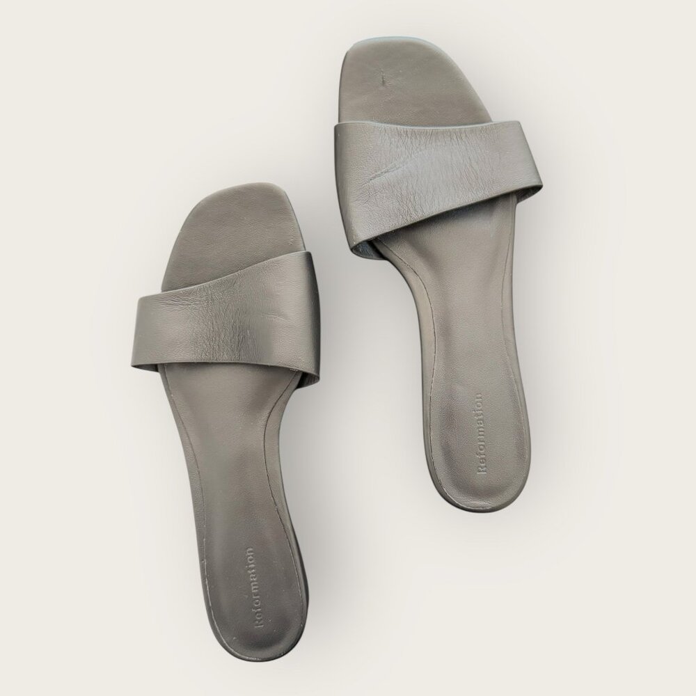 Reformation Joey Asymmetrical Flat Slide - Size W6.5 - Gently Used, Good Condt - Picture 5 of 9